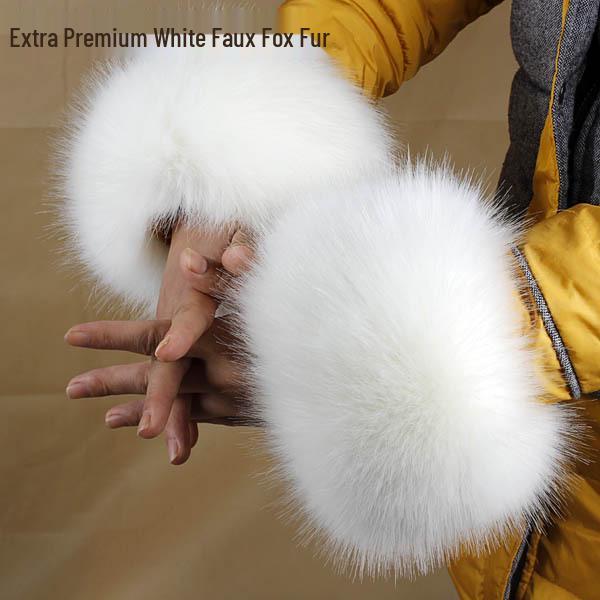 Women's Fluffy Faux Fur Wristband & Cuff Sleevelets