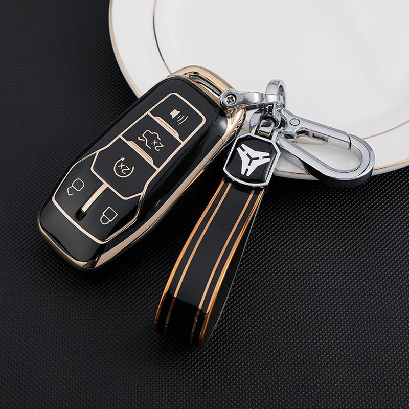 Car Key Cover Case for Ford Fusion Mondeo Mustang F-150 Explorer Edge 2015 2016 2017 2018 Car Styling Key Protection Keychain