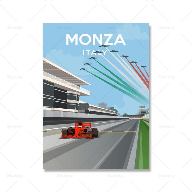 

Монако Интерлагос Спа Печатные плакаты Гонки канадцев Живопись Современные абстрактные настенные художественные изображения 21cm×30cm NoFrame