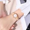 Women's Leather Strap Square Wristwatch - Elegant, Fashionable Quartz Timepiece for Students