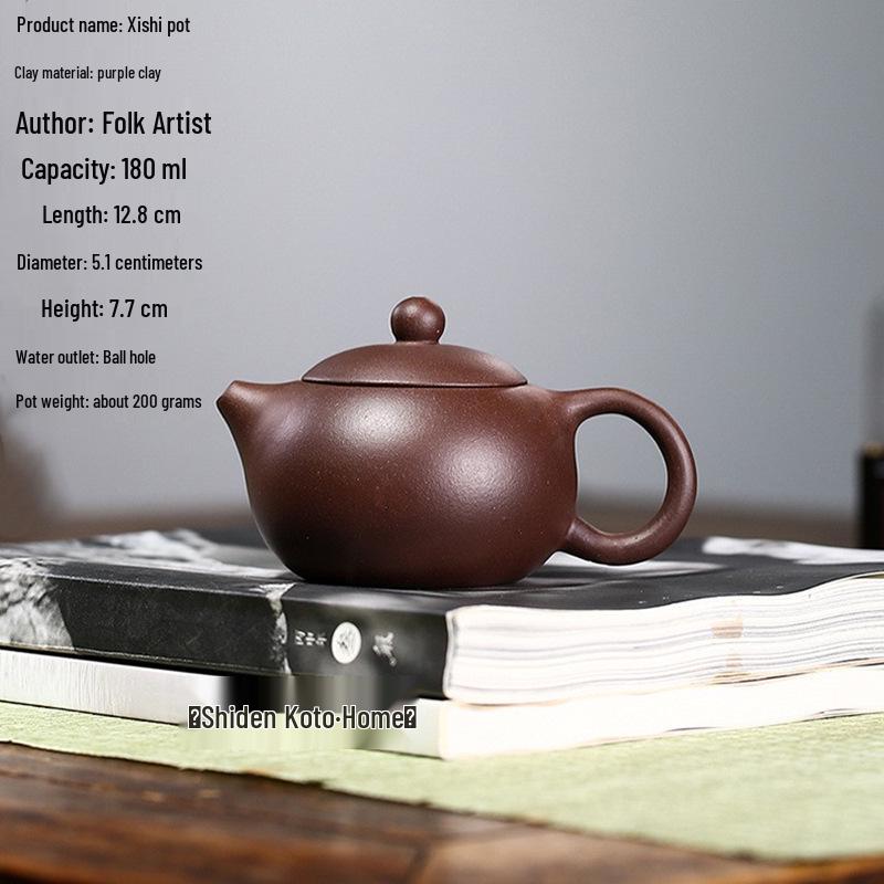Handmade Yixing Zisha Purple Clay Teapot Set - Original Xishi Design