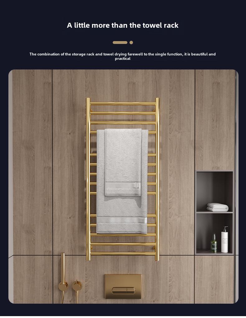 304 Stainless Steel Electric Heated Towel Rack with Golden Controller