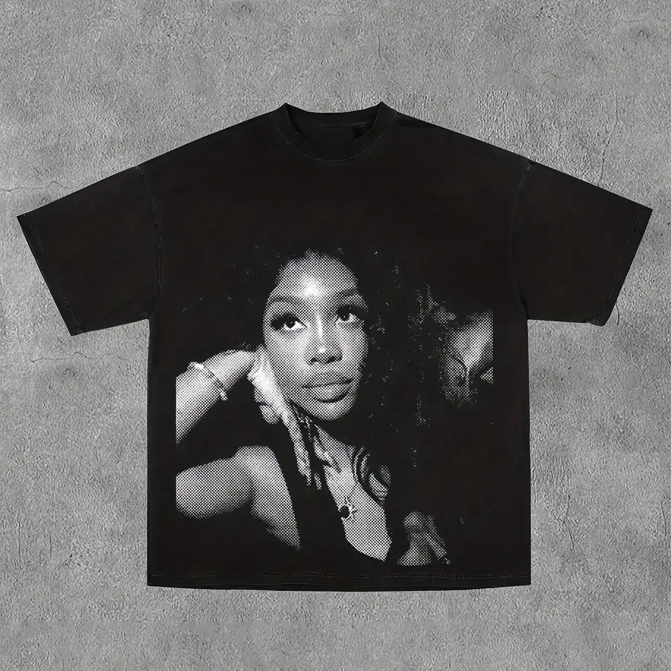 Y2K American Style New SZA Printed T-shirt, American Trend, Summer New Style, Unisex Cotton Casual T-shirt 4XL