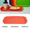 3PCS Colorful Food Tray Rectangle Thickened Binaural Plastic Tray Heat Resistance Stackable Cafeteria Trays for Hotel