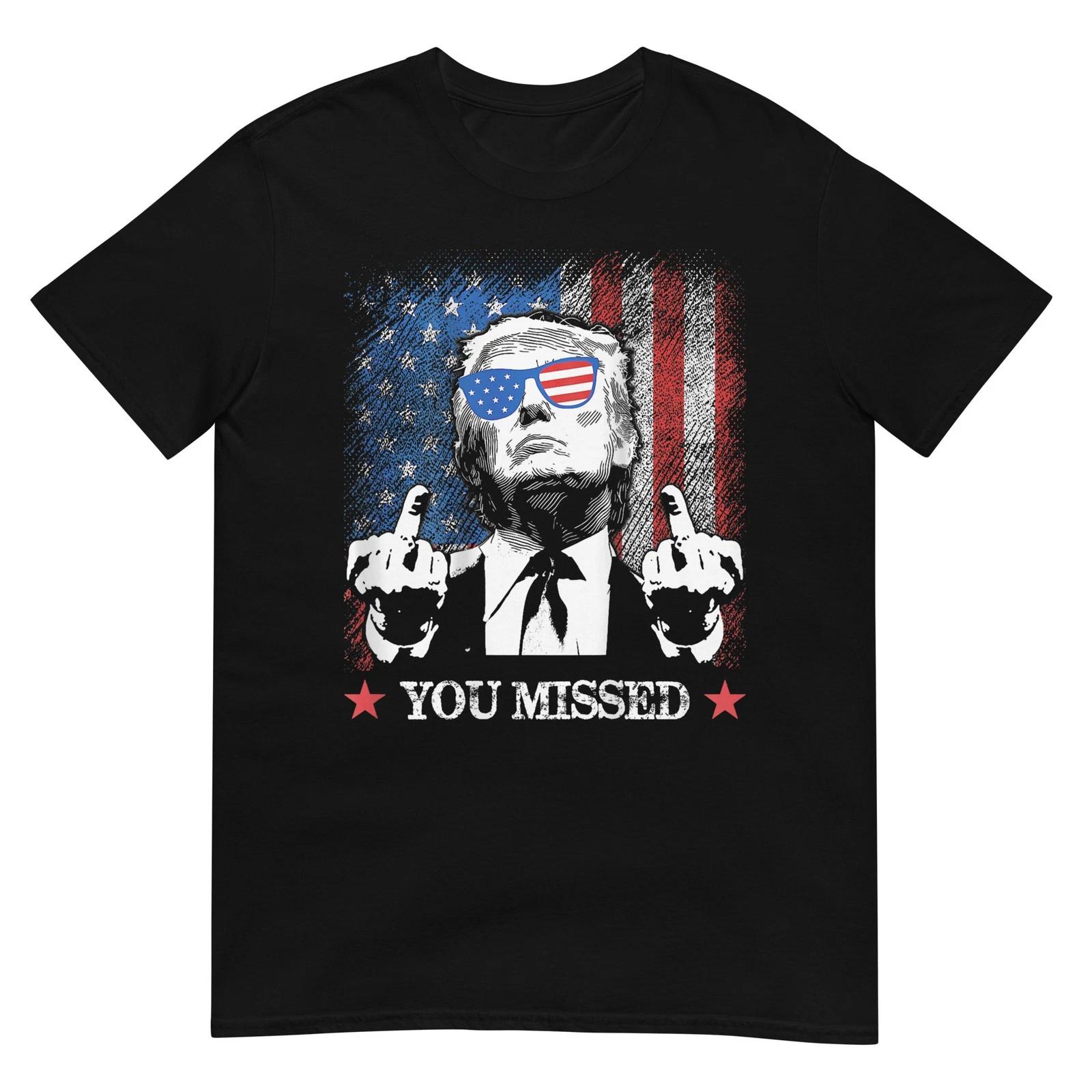 You Missed trump Patriotic Vintage Flag T-shirt 2XL