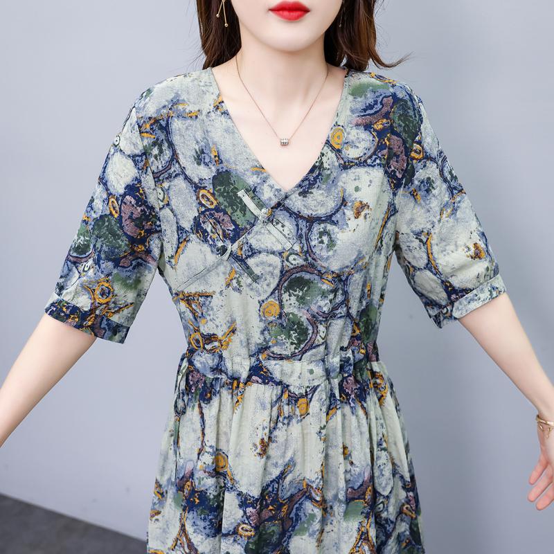 Fashion Summer Dresses for Women Plus Size Casual Short Sleeve Elegant Long Dress Summer Vintage Clothes