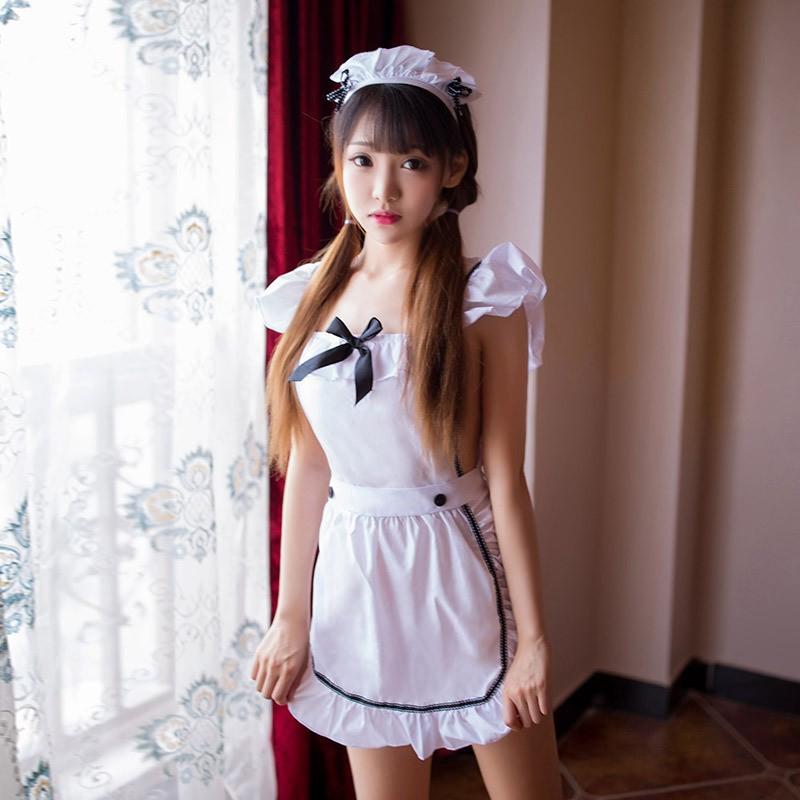 Sex lingerie pure maid no temptation cute maid belly pocket apron cosplay suit