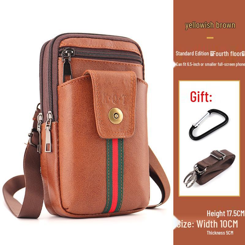 

Men s Genuine Leather Multifunctional Waist & Crossbody Phone Bag for Outdoor Work.