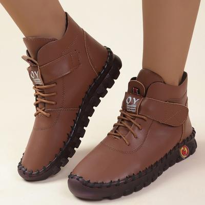 Nieuwe lente casual damesschoenen platform loafers veterschoenen leren flats instappers mom schoen mujer zapatos chaussure femme