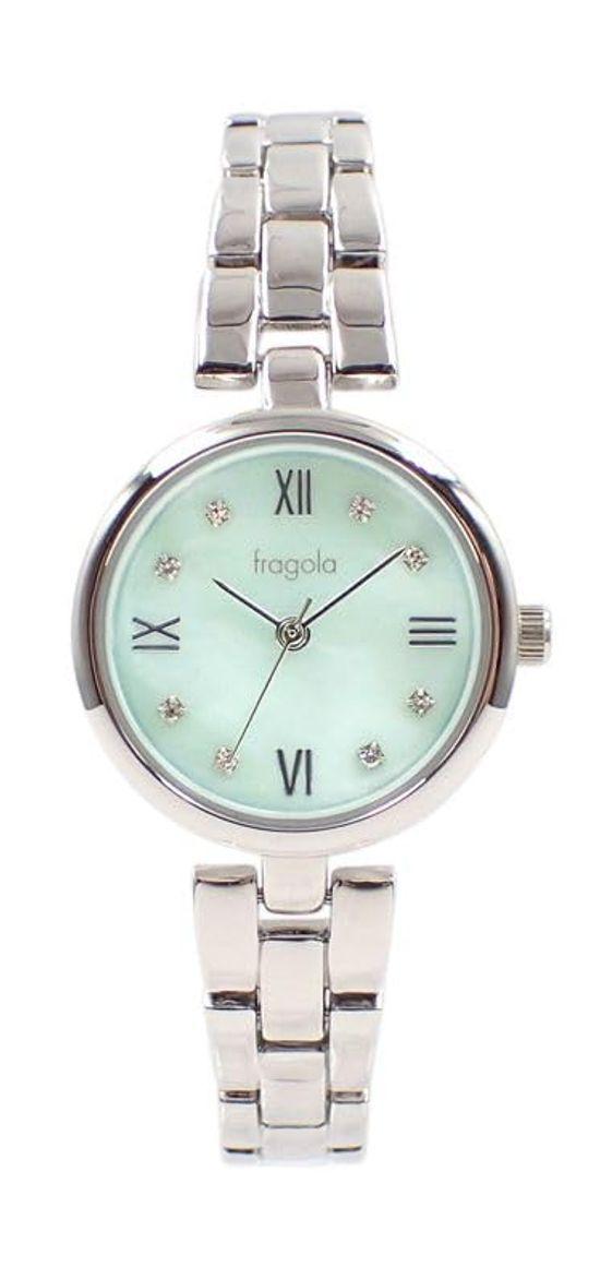 

[Follow] Fragola Nickel Free White Pearl Metal Watch N04521A-2 SV/MINT Women s Silver