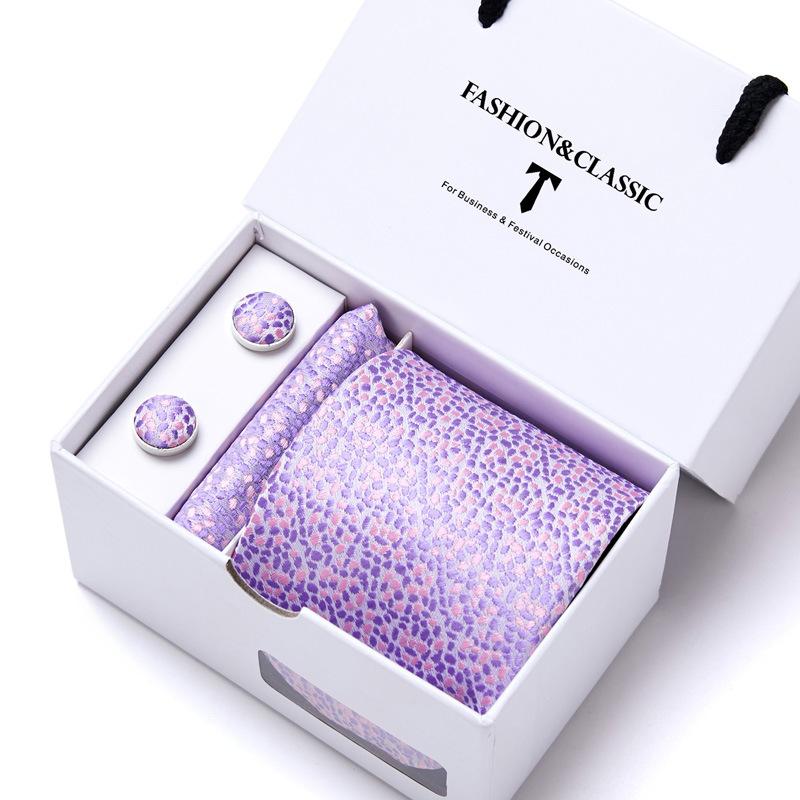 Men'S Tie Set Gift Box 5-Piece Set Group Tie Business Dress Wedding Tie