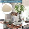 6pcs Oil-Proof Waterproof Dual-Sided Place Mats Irregular Shape PU Leather Placemats for Coffee Shops Kitchen Bistro Tables Bars
