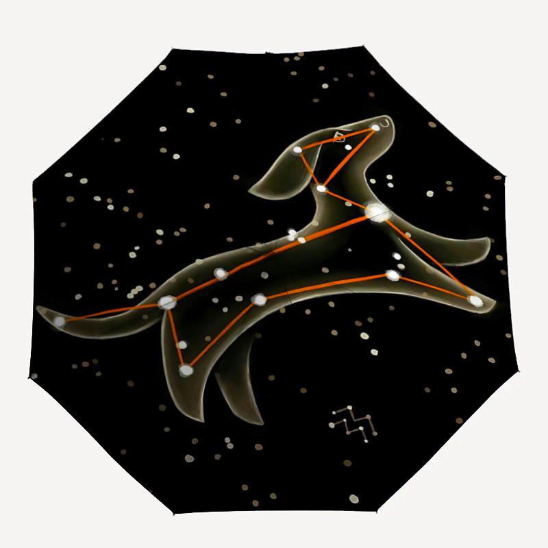 

1pc Zodiac Constellation Automatic Open/Close Umbrella, Portable Folding Umbrella for Travel, Themed Events024