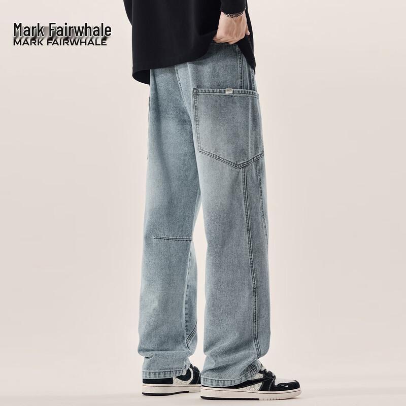 Jean en Denim Homme Mark Fairwhale Lavé Coupe Droite Ample