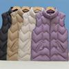 Women's Stand Collar Sleeveless Quilted Vest Loose Fit Warm Padded Gilet Outerwear for Fall Winter