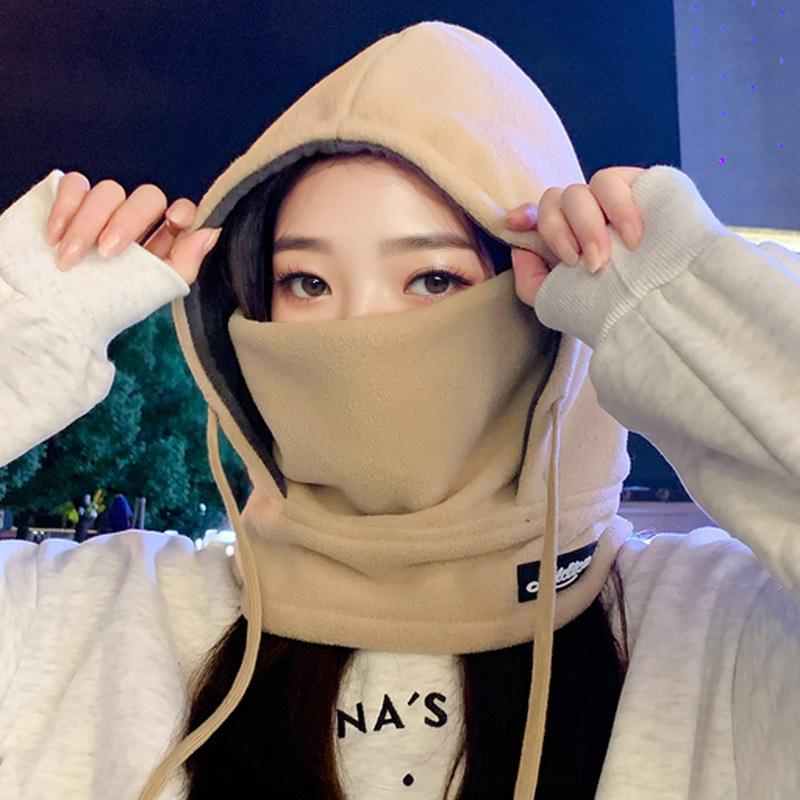 Outdoor Warm Hat Men's Winter Velvet Windproof Ear Mask Hat Scarf All In One Cycling Lei Feng Hat