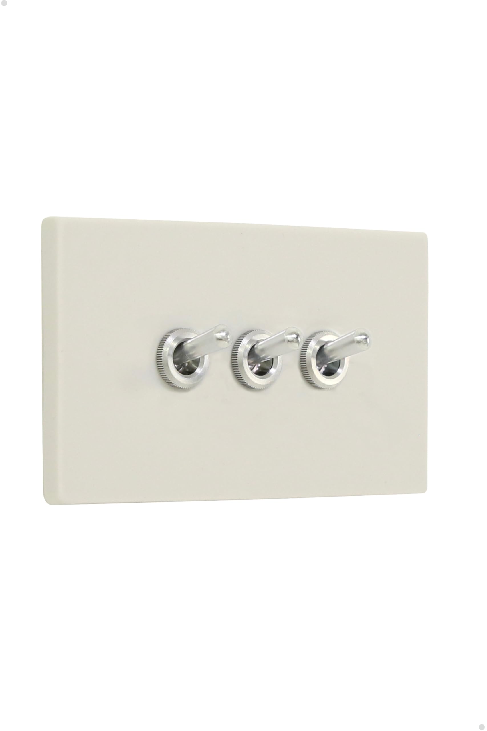 

ZOLBONNE Toggle Switch Plate, Ceramic Flat Matte, Aluminum Lever Switch [Made in Japan], Horizontal, Single Row, 3 Ports