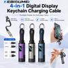 4 In 1 Keyring Charging Cable with Digital Display 65W USB-A To USB Type-C Fast Charging Cable for Smartphones Tablets and Laptops