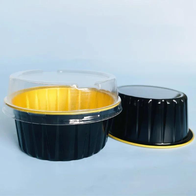 50Pcs Foil Ramekins Cupcake Baking Cups Holders Cases With Lid,Aluminum Foil Cupcake Liners,Muffin Liners Cups With Lid