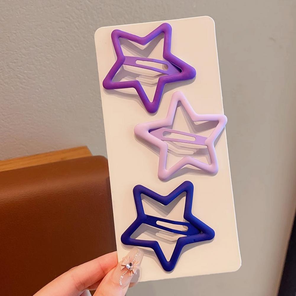 3Pcs Children'S Pentagram Broken Hair Clip, Girls' Hair Without Injury Side Bangs Clip, Versatile Headpiece Hair Clip On The Back Of The Head