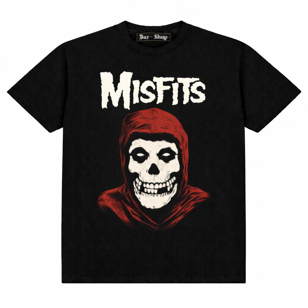 Misfits Psycho Fiend Skull T Shirt Horror Punk Unisex Black New XXL