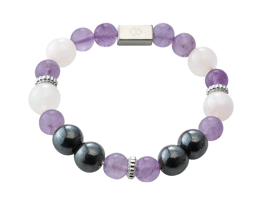 Colantotte Official Limited Edition Magnetic Accessory Loop EN Rose Quartz x Amethyst, Size M