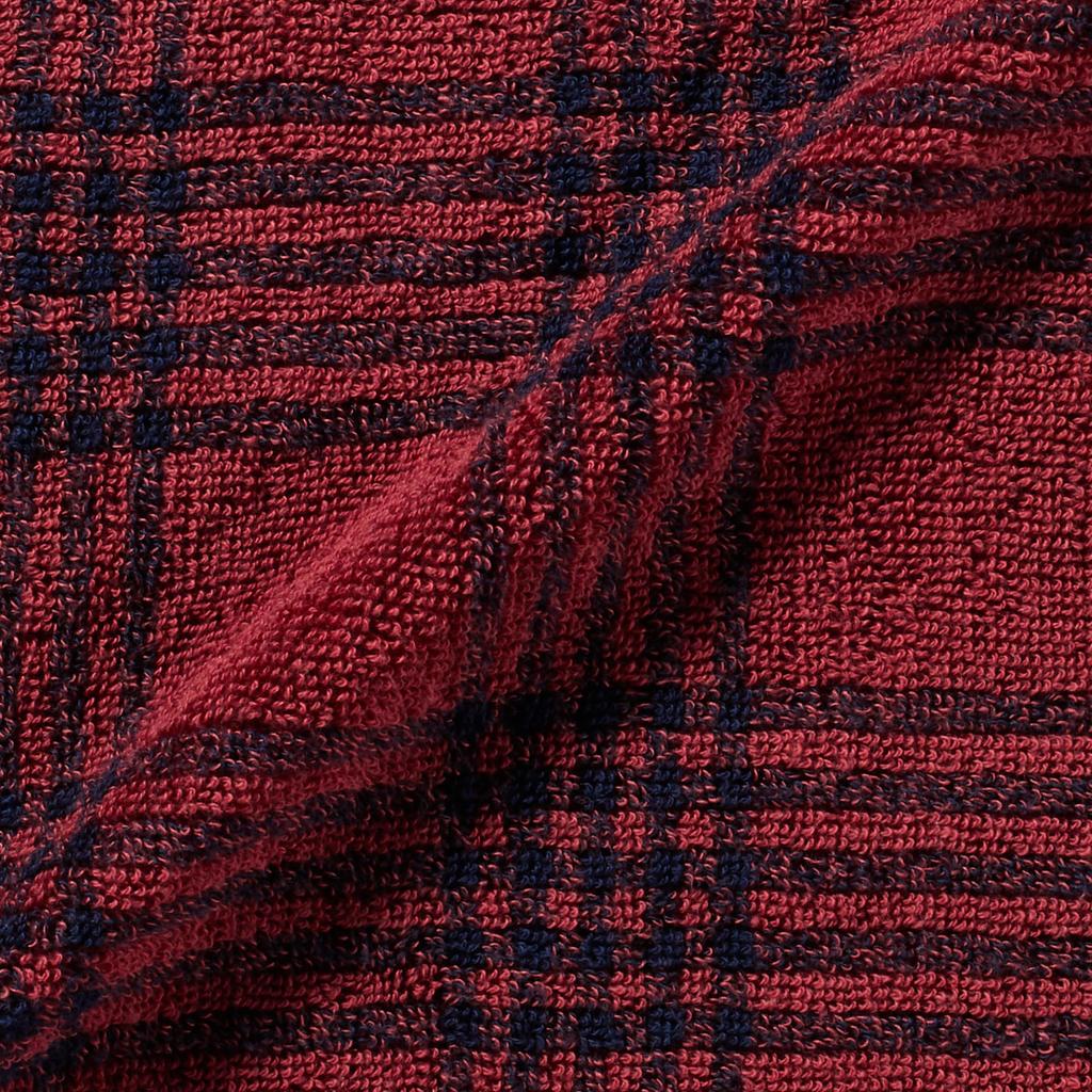 MUJI Fluffy Pile Bath Towel Red Set of 60 x 120 83431969 (Pattern) - Check, 4, cm, Soft,
