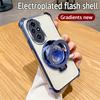 Magnetic Quicksand Stand Phone Case For Honor 200 100 90 80 70 60 50 Pro Gradient Glitter Shockproof Soft Silicone Bracket Cover