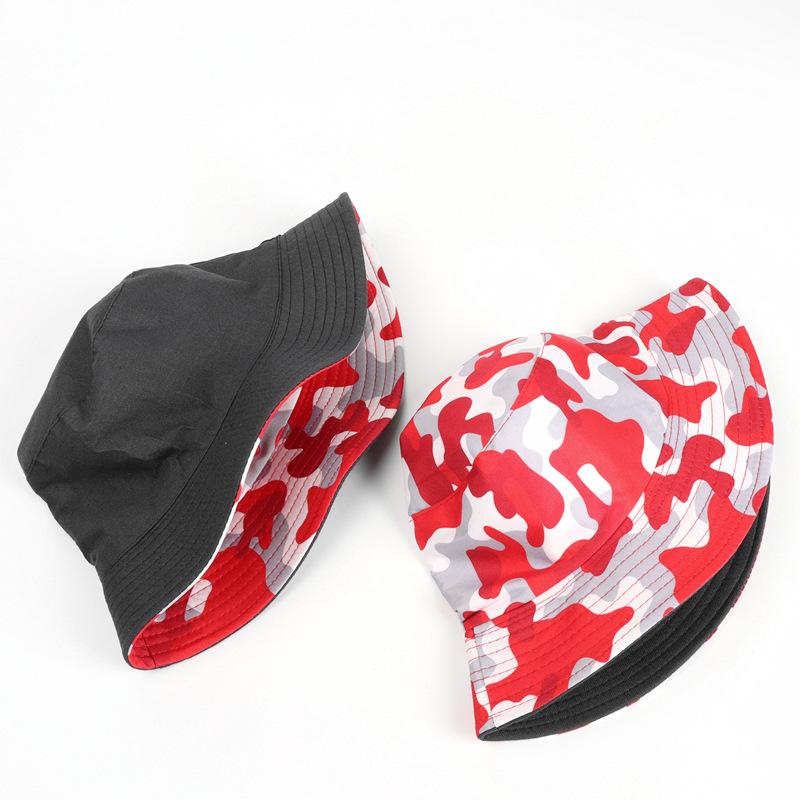 Women's Camouflage Dual-Sided Bucket Hat, Double-Sided Wearable Fisherman Cap for Outdoor Leisure and Vacation