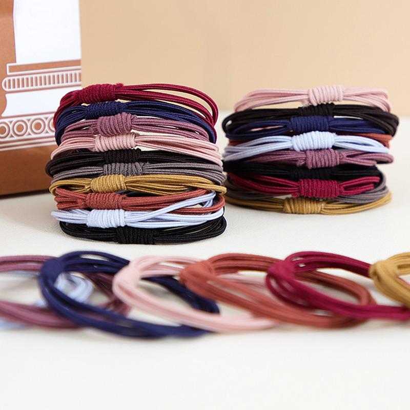 4-in-1 High Elastic Knotted Women's Hair Ties and Bands for Ponytails