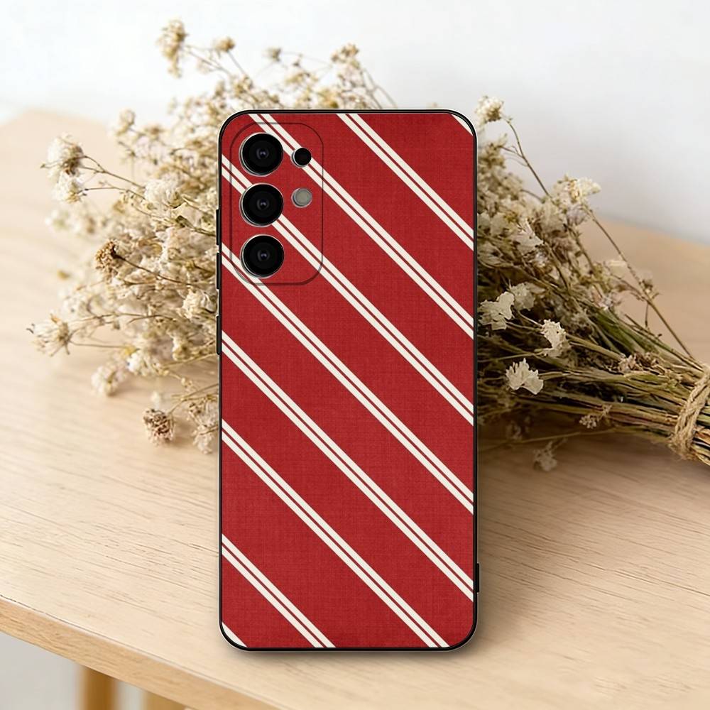 B-Burgundy White Stripe P-pattern Phone Case For Samsung S25,S24,S21,S22,S23,S30,Ultra,S20,Plus,Fe,Lite,Note,10,Black Cover