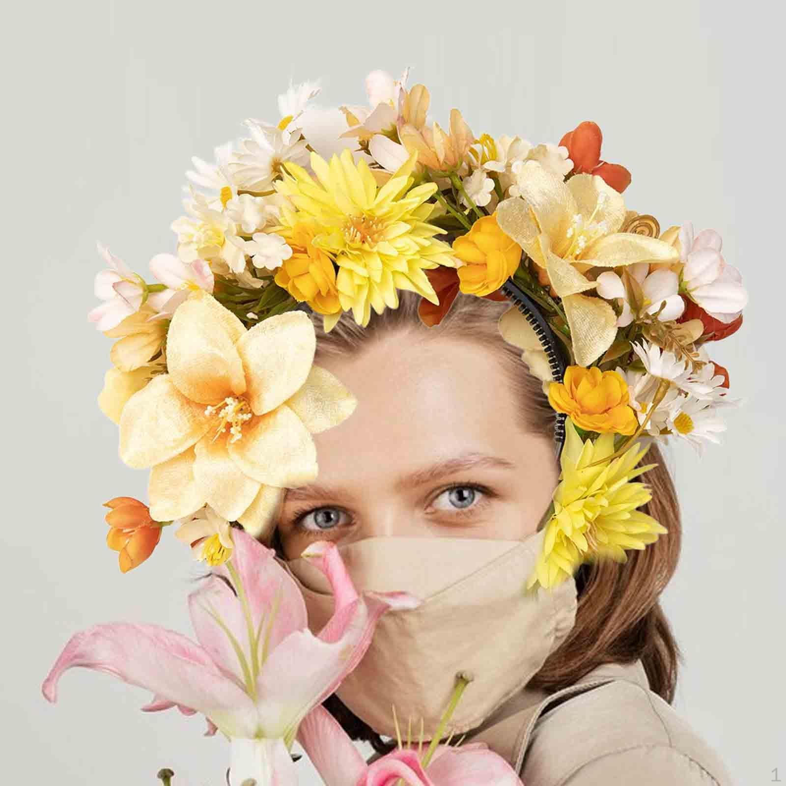 

Шпилька для волос с цветочным узором, нежный, этнический аксессуар для волос, женская повязка для волос для косплея для сценических вечеринок yellow