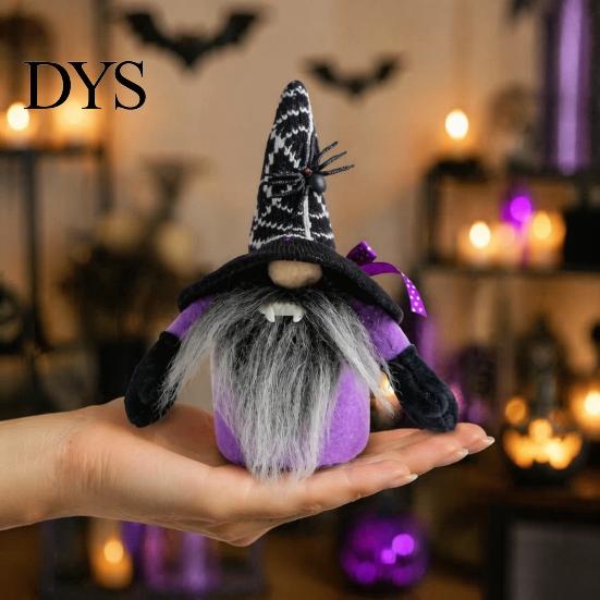 Ghost Festival Table Decor Halloween Witch Plush Gnomes, Cute Faceless Dwarf Doll with Soft Gifts Spider Bat, Home Office Indoor Party Gnome