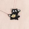 Barista Black Cat Enamel Pin Cartoon Cat Brooches Apron Animals Lapel Badge For Backpacks Bags Adorable Gift For Friends