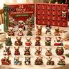 Calendrier de l'Avent pour Enfants Adultes Calendrier Bouledogue Français, Compte à Rebours de 24 Jours de Noël Ornement Acrylique, Figurines Charms Bouledogue Français Décoratives à Collectionner