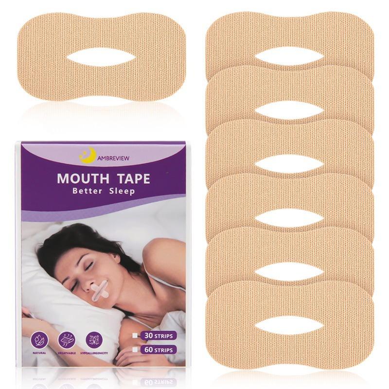 30 Pieces/Box Breathable O-shaped Anti Snoring Strips Patch Mouth Sleep Tape Improved Nighttime Sleeping Physical Closure Patch