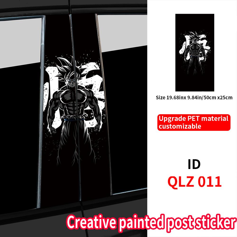 Anime Son Goku Car Stickers Car B-pillar Vinyl Decals Waterproof Auto Center Pillar Sticker Cover Scratches Vehicle Decor Decal