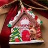 Christmas Fireplace Decorations 12Pcs Wooden Gingerbread House Ornaments for Tree Decorations, Rustic Hanging Xmas Small Gifts Decor with Festive