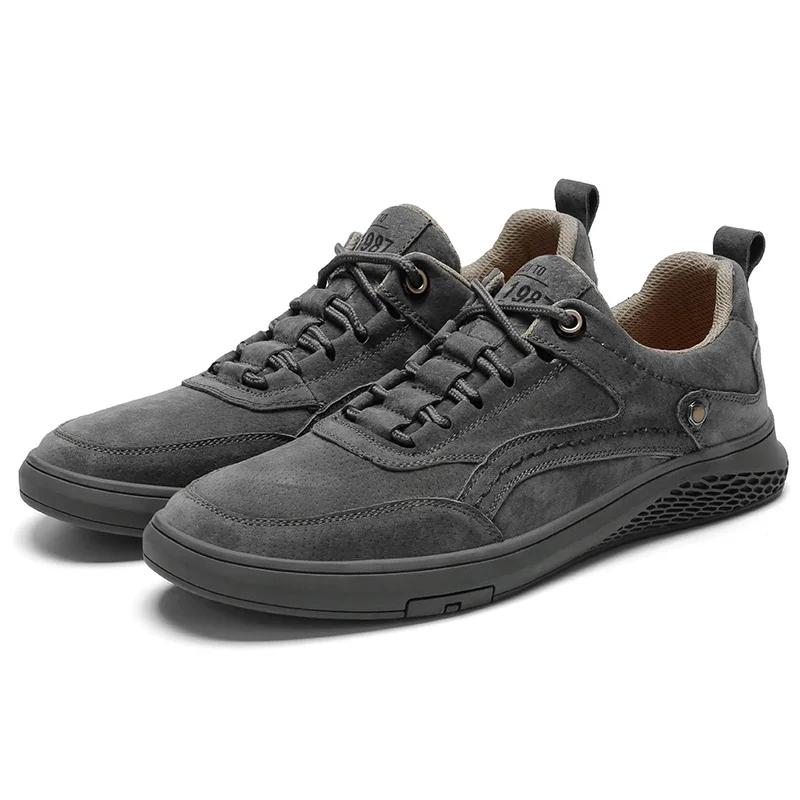 Fashion Outdoor Casual Shoes Men Flats Men Comfortable Genuine Leather Boat Shoes Loafers Breathable High Quality Boat Shoes