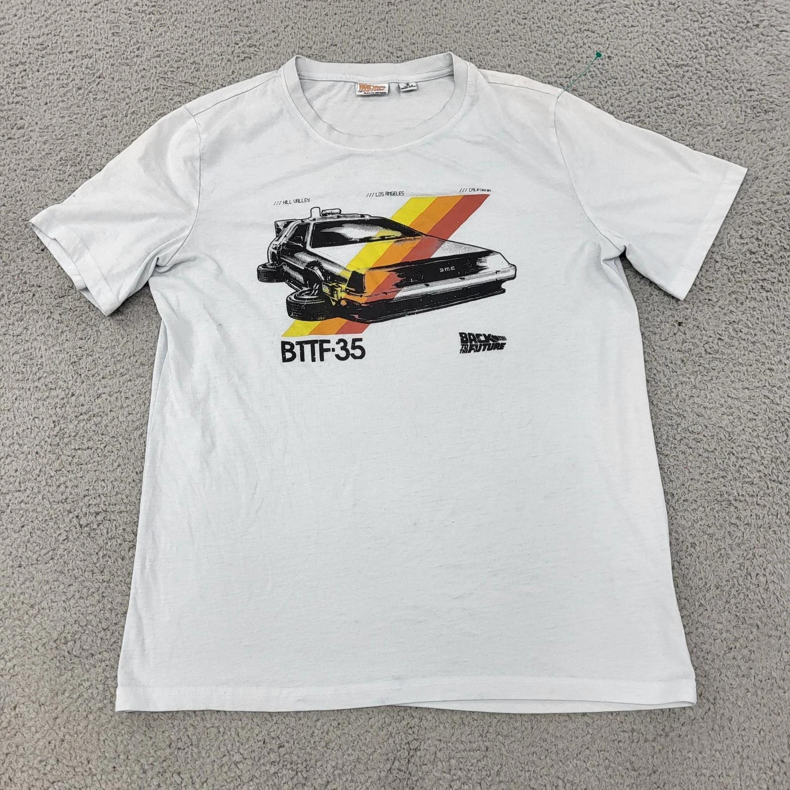 Back To The Future BTTF-35 Shirt Mens Medium White 35 Year Anniversary Graphic XL