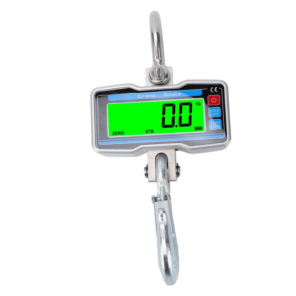 Digitale Kranwaage 2000kg 4400lbs Industrielle Hängewaage 0,8 Zoll 5-stellige LCD-Anzeige Einheitenumschaltung Datenhaltefunktion Tara