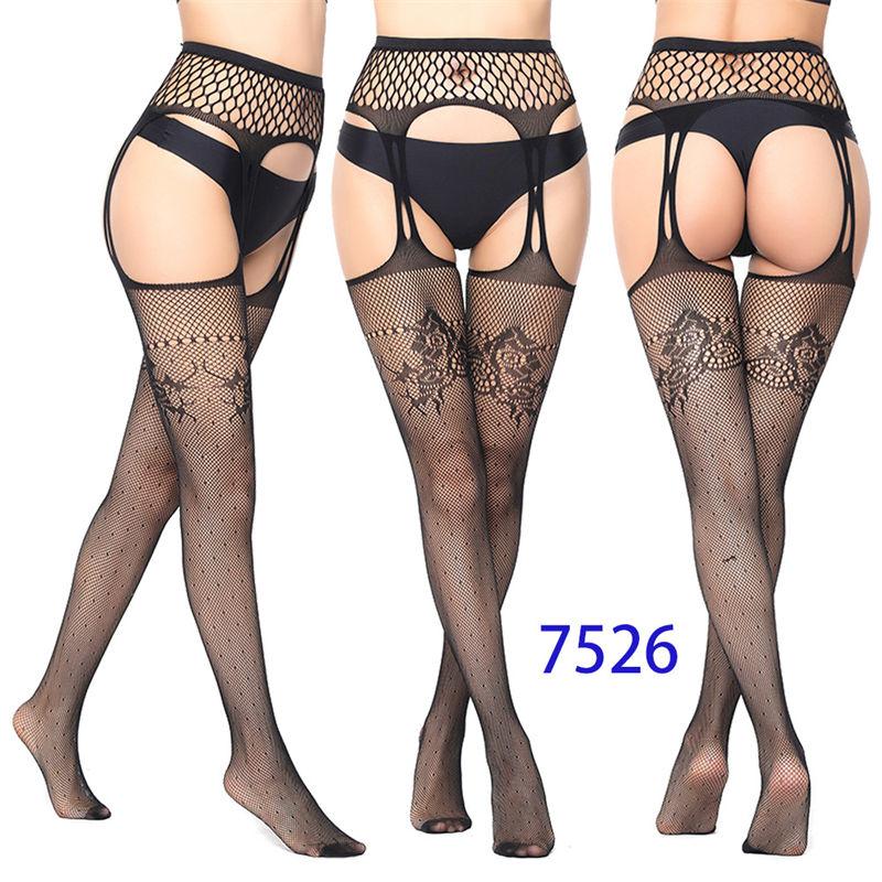 Sexy Suspenders Mesh Stockings Fishnet Eye Women's Bottoming Pantyhose