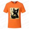 Funny Cat Ramen Graphic Tee Japanese Kawaii Anime Cat T-Shirt Fashion T-shirts Short Sleeve Clothes Trend Casual Unisex Tshirts
