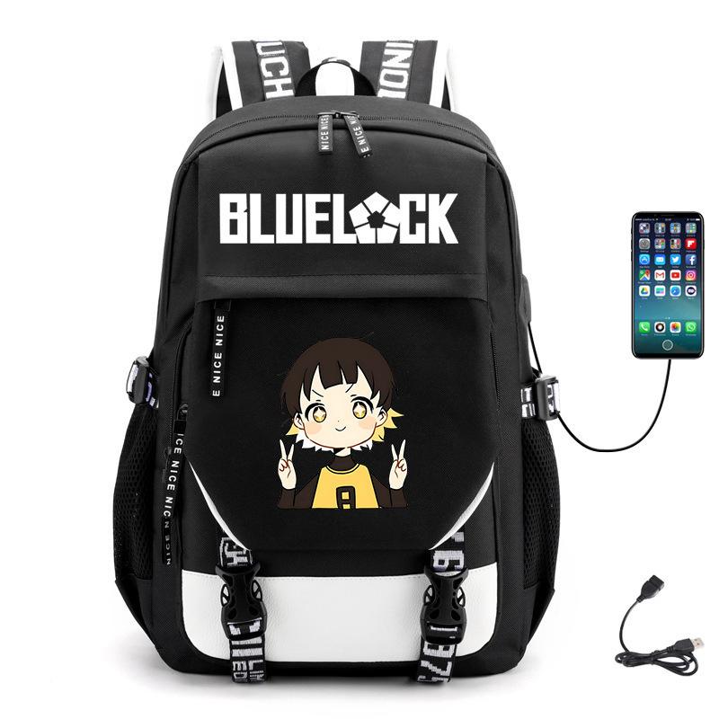 Modrá animovaná školní taška do vězení pro žáky základních a středních škol, pro volný čas, cestování, velkokapacitní USB batoh