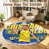 Round Rug Custom NameCristiano Ronaldo Pattern Non Slip Carpet Home Floor Decor