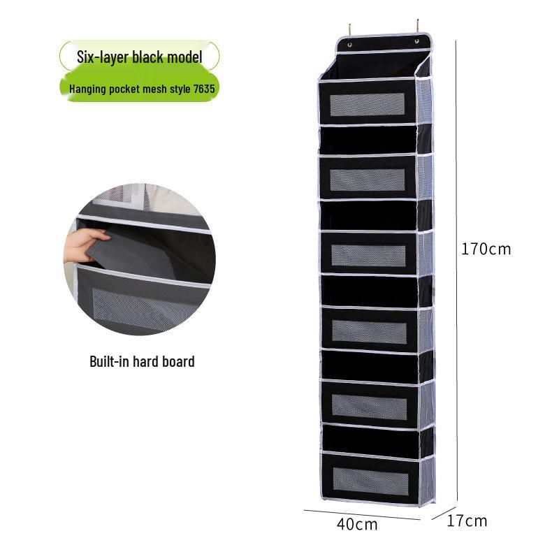 Wall-Mounted Fabric Hanging Organizer with Pockets - Essential Over-the-Door Storage for Dorms and Homes