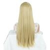 Women's Long Straight Golden Wig with Air Bangs - Natural, Full Head Cap, Breathable, Stylish for Daily Wear