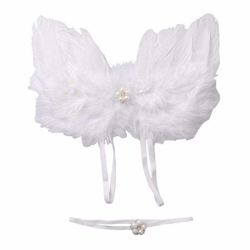 Bebé Niñas Recién Nacido Alas de Ángel Diadema Falda Disfraz Atrezzo para Fotos Conjunto