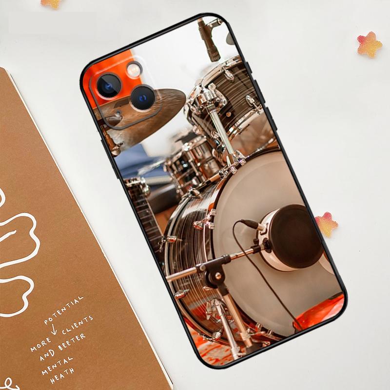 Musical Instrument Drum Case For Apple iPhone 15 16 14 13 12 11 Pro Max Mini XR 15 16 Plus 16e Protective Cover