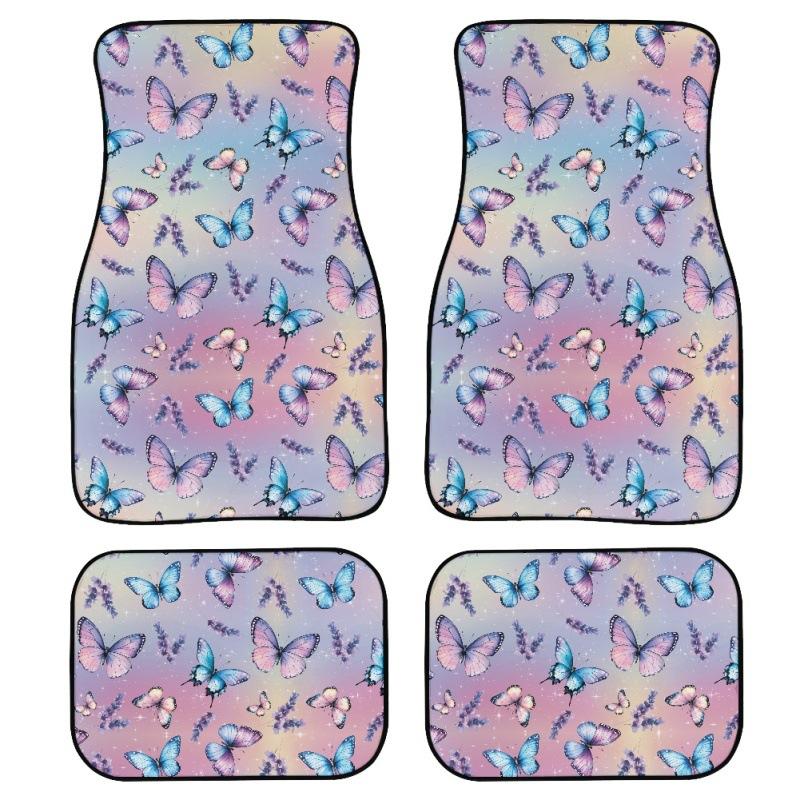 Butterfly Full Print Car Floor Mat Four-Piece Floor Mat Car Truck Universal
